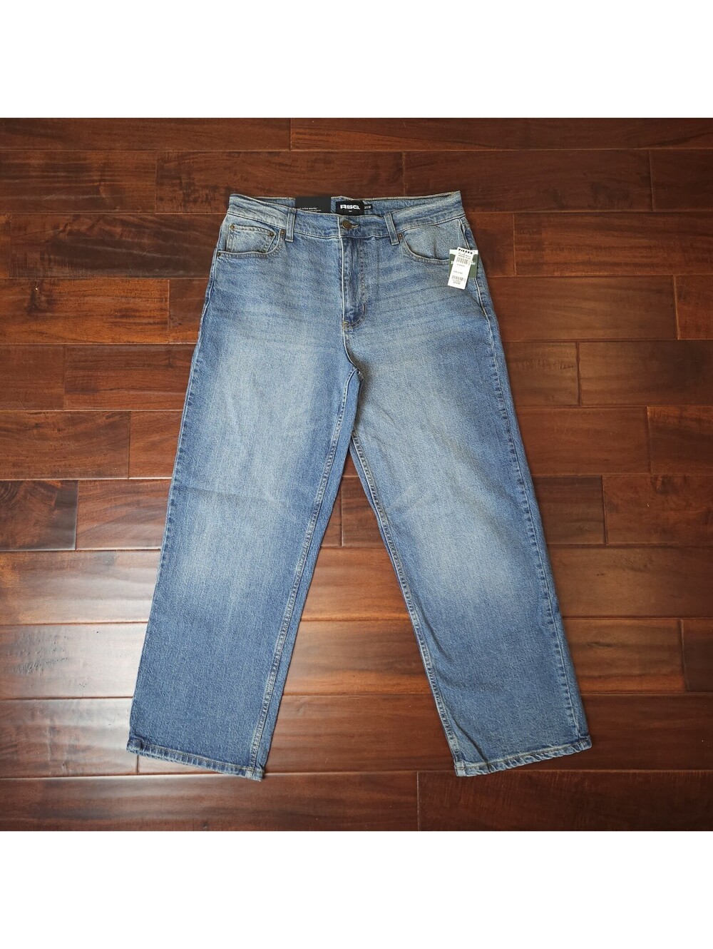NWT RSQ Men’s Loose Fit Medium Wash Blue Denim Jeans 5-Pocket Straight Leg 31x30